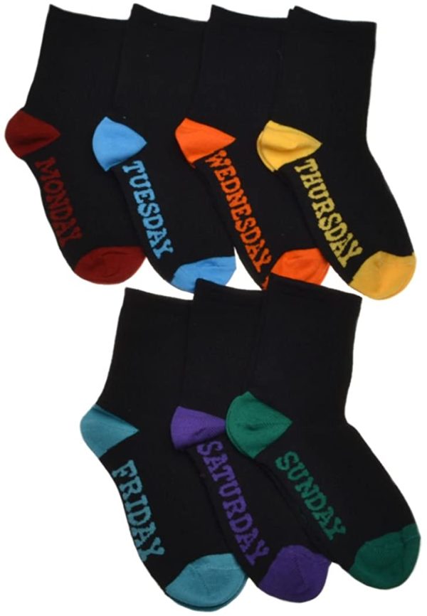 Days of the Week boys socks Black 7 pairs per pack