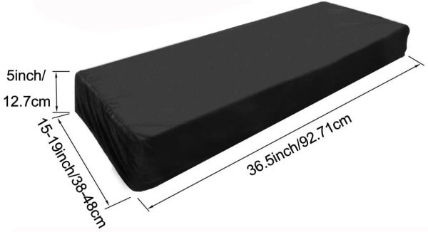 Piano Keyboard Cover, Stretchable Velvet Dust Cover with Adjustable Elastic Cord and Locking Clasp for 61 Keys Electronic Keyboard, Digital Piano, Yamaha, Casio, Roland, Consoles and more(Black) - Image 2