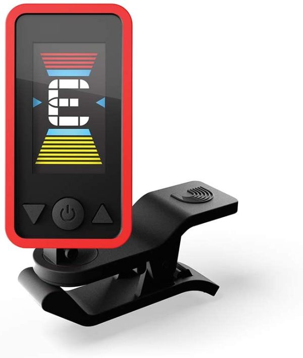 D'Addario Guitar Tuner - Eclipse Headstock Tuner - Clip On Tuner for Guitar - Great for Acoustic Guitars & Electric Guitars - Quick & Accurate Tuning - Red - Image 3