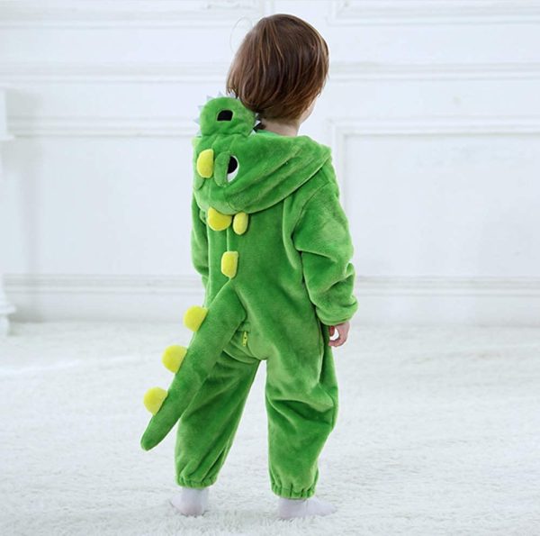 maxToonrain Unisex Baby Animal Romper Fancy Dress Costume Jumpsuit Boys Girls role-playing Outfit with Animal Hooded Flannel Romper Cosplay Pajamas - Image 3