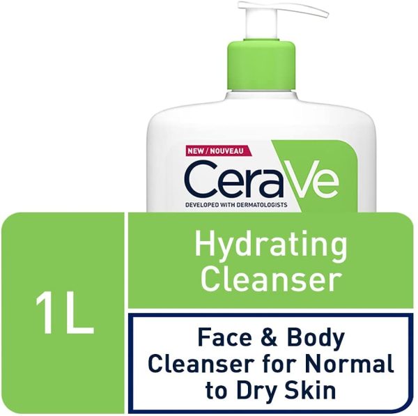 CeraVe Hydrating Cleanser | 1L/35oz | Family-sized Face, Body & Hand Wash with Hyaluronic Acid - Image 8