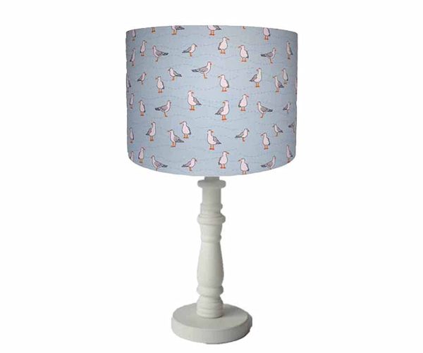 Blue Seagull Lampshade, Choice of 20cm 25cm 30cm Diameter, Coastal Home Decor, Seagull Home Decor, Coastal Light Shade, Bird Lampshades For Ceiling Lights, Pale Blue Light Shades Ceiling Bedroom