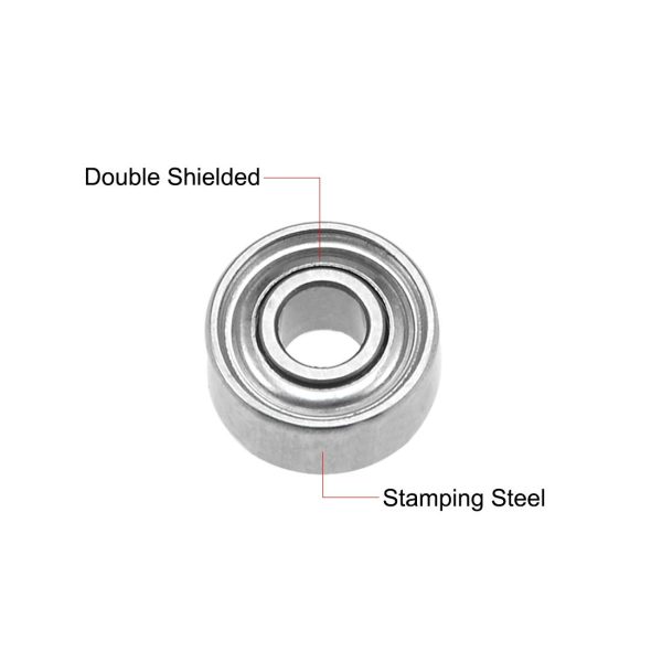 sourcing map 681XZZ Deep Groove Ball Bearing 1.5x4x2mm Double Shielded ABEC-3 Bearings 10-Pack - Image 4