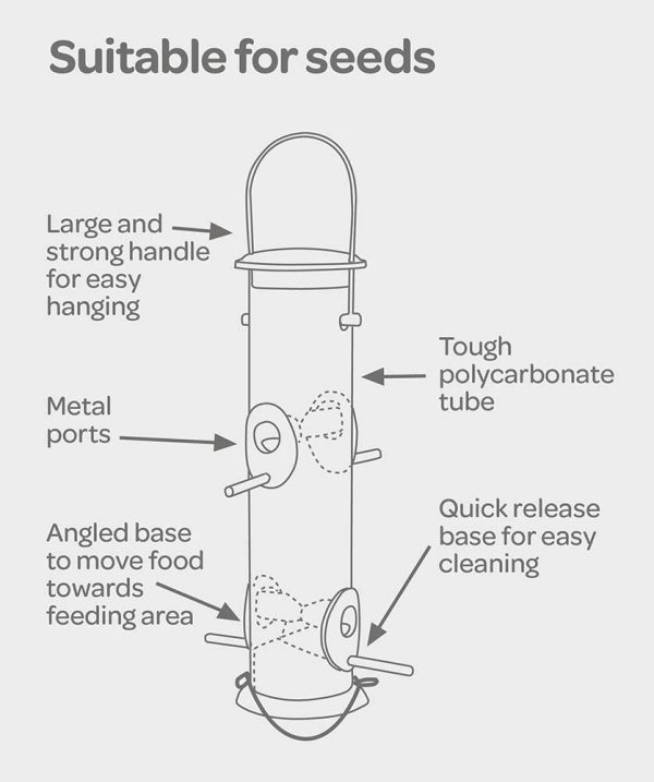 Peckish All Weather Metal Bird Seed Feeder, Large - Image 2