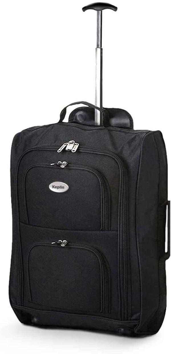 KEPLIN Cabin Approved Lightweight Travel Bag with Wheels, Hand Luggage Suitcase Trolley, Carry on Case, Flight Bag (Black) - Image 6