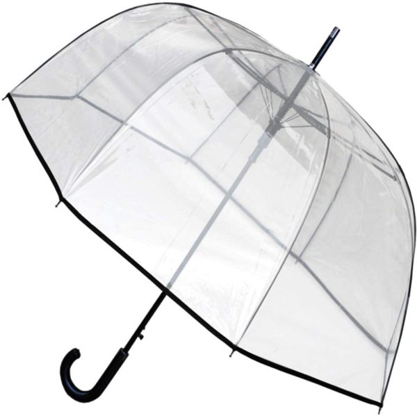 COLLAR AND CUFFS LONDON - RARE Automatic - EXTRA STRONG Windproof - StormDefender Panoramic - Dome Umbrella - HIGHLY ENGINEERED TO COMBAT INVERSION DAMAGE - Fiberglass Ribs - Black Trim Canopy - Clear - Image 7