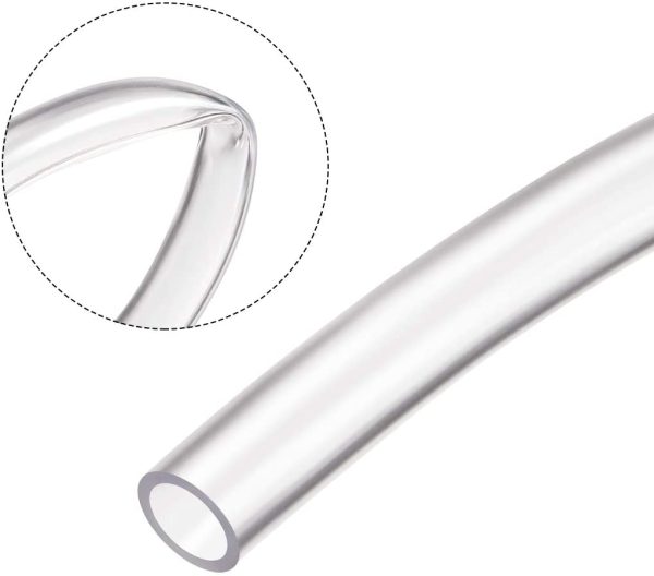 PVC Clear Vinyl Tubing, Plastic Flexible Water Pipe 8mm(5/16") ID x 11mm OD 3 Meters