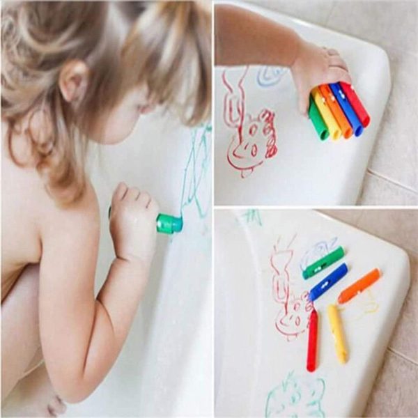 Pack of 6 Baby Bath Crayons 9 x 1.5 cm for Fun in Bath - Non Toxic Bath Toy Age Suitability 3 Years+ - Image 3