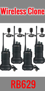 Retevis rb629 walkie talkie with wireless clone