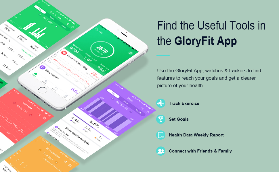 Find the useful tools in the GloryFit APPsmart watch fitness tracker step tracker watch