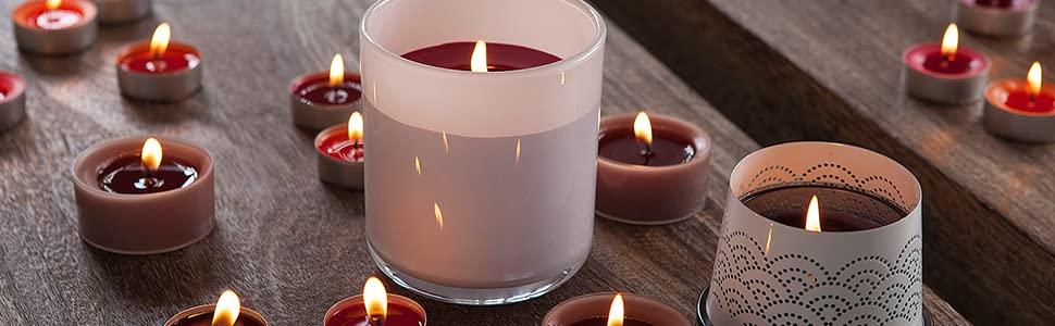 Spaas Kaarsen Home Deco Scents Fragrance Scented Tealights Candles in Glass Sticks Clearlights