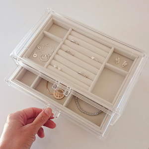 HerFav Jewellery Box for Women with 3 Drawers