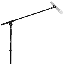 microphone stand, boom microphone stand, boom mic stand, black mic stand, black microphone stand