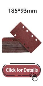 93 x 185mm 8 Holes Sanding Pads 