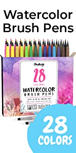 Watercolor Brush Pens - Pack of 26 