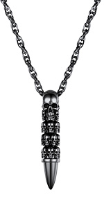 Black Skull Skeleton Necklace