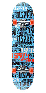 kids beginner skate board blue design repeat