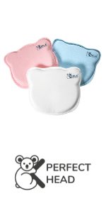 Plagiocephaly Newborn Pillow removable pillowcases in three colours: pink, light blue and white