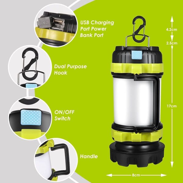 Rechargeable Led Torch, Multi-functional Camping Light, Camping Lantern with 6 Modes, Waterproof Outdoor Spotlight Searchlight Flashlight - Image 4