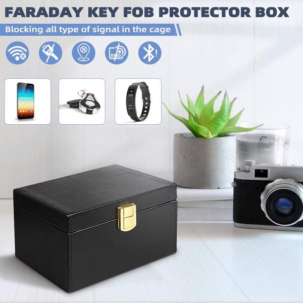 Faraday Box and Pouch 2 Pack, Keyless Entry Car Key Safe Protector,RFID Anti-Theft Signal Blocking Cages - Image 6