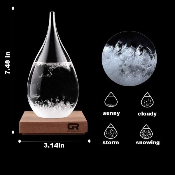 Eno GR Storm Glass Weather Stations Weather Predictor Creative Forecast Nordic Style Decorative Weather Glass Barometer Weather Bottle (L-3) - Image 3