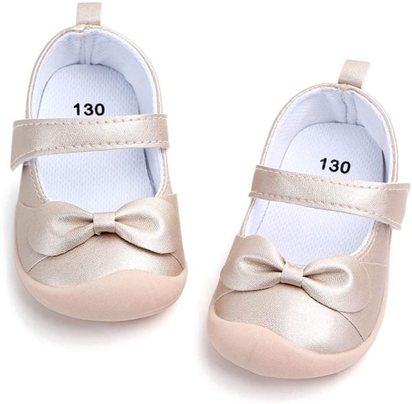 LACOFIA Baby Girls Mary Jane Flats Infant Anti-Slip First Walking Shoes