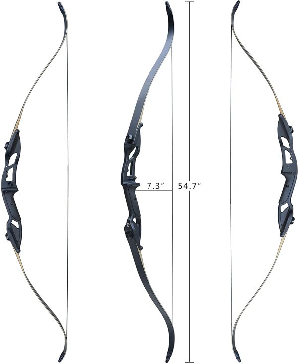 D&Q Takedown Recurve Bow and Arrow Set Adult Kit Archery Hunting Shooting Target Practice Competition Survival Longbow Package 30 35 40 45 lbs Right Handed with Bow Case Stringer Arrow Quiver