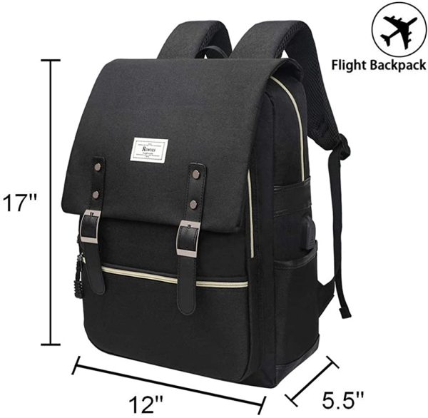 College Bag Fits up to 15.6???? Laptop Casual Rucksack Waterproof School Backpack Daypacks with USB Unisex - Image 4