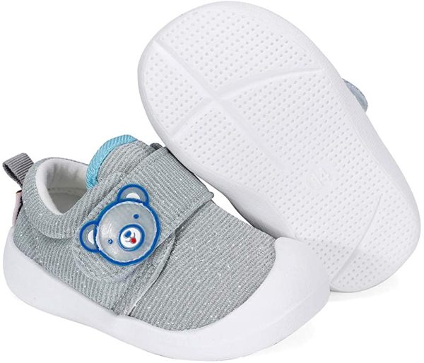 MASOCIO Baby Boys Girls First Walking Shoes Glittery Infant Toddler Cartoon Trainers Rubber Anti-Slip Prewalker Shoes - Image 5