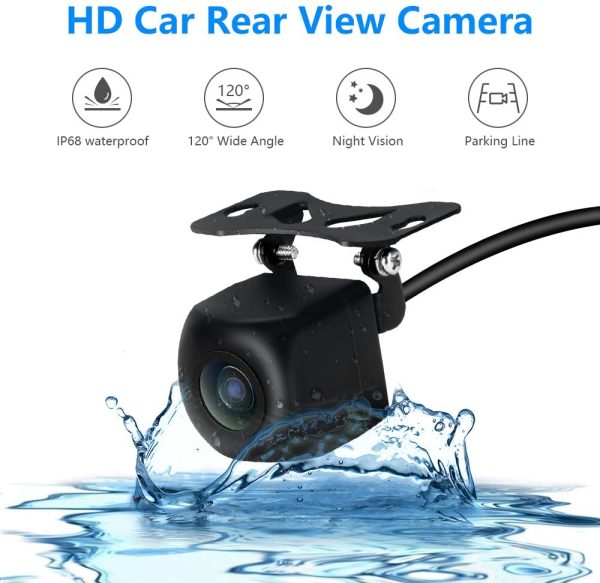 Car Backup Camera Color HD Reversing Camera with Great Night Vision IP68 Waterproof, Rearview Camera Wide Viewing Angle Lens for Cars Trucks Vans RVs 12V - Image 5