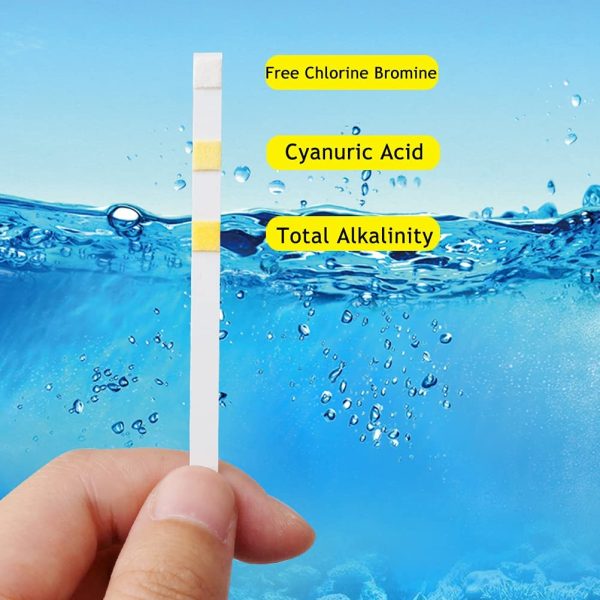 nuoshen 3 in 1 Hot Tub Test Strips,Swimming Pool & Spa Test Strips Kit 100 125 Water Tester Strips For Chlorine, PH and Alkalinity Testing - Image 2