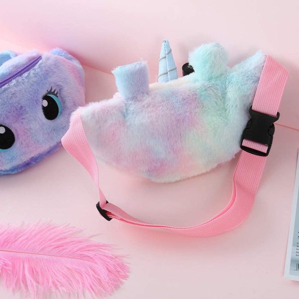 dressfan Unicorn Bum Bag Kids Belt Bag Cute Fanny Pack Hip Waist Bag Lightweight Sling Bag Chest Bag Plush Girls Women - Image 5