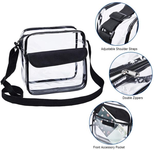 Eu-Artis Clear Crossbody Messenger Shoulder Bag With Adjustable Strap Concert Stadium Approved Transparent Purse with front pocket for men women - Image 6