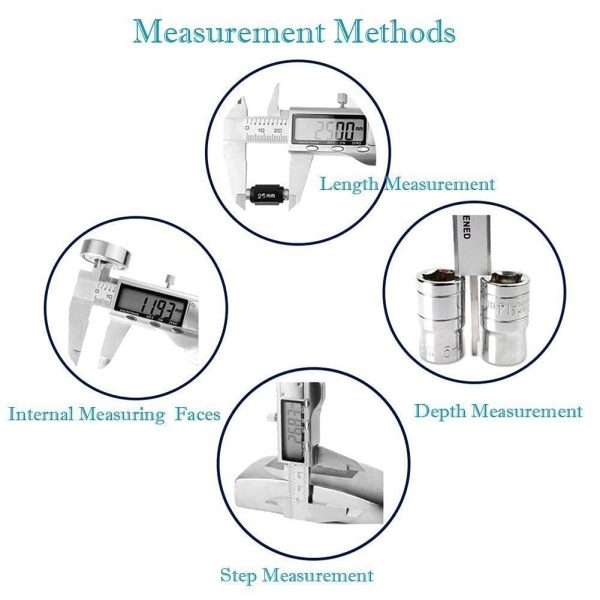 LOUISWARE Electronic Digital Vernier Caliper, with Extra-Large LCD Screen and 150mm 0-6" Inch/Metric/Fraction Conversion, Stainless Steel, IP54 Water Resistant - Image 7