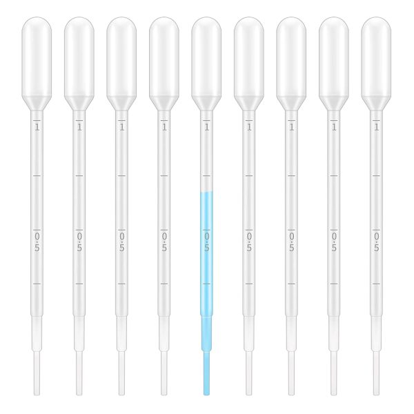 G2PLUS Plastic Transfer Pipette 1ml Washable Pasteur Pipettes Measuring Pipettors Disposable Dropper for Mixing Acrylic Paints and Lab, Pack of 100 - Image 5