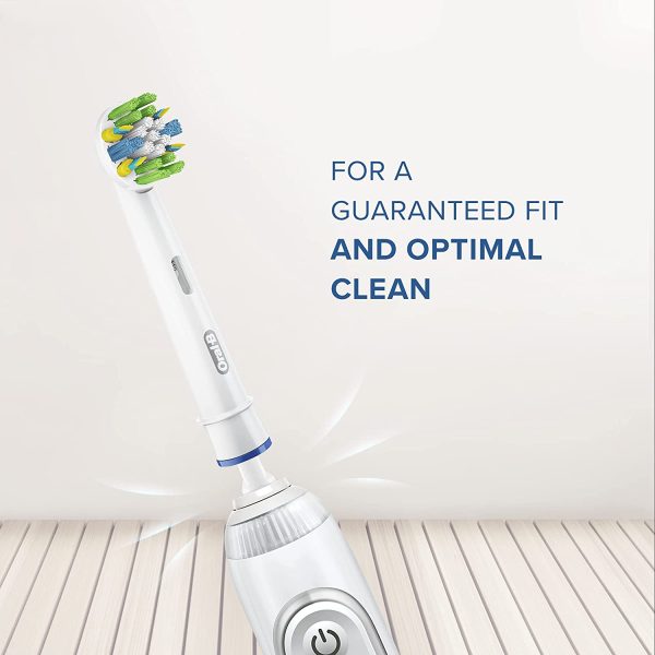 Oral-B Floss Action Electric Toothbrush Head with CleanMaximiser Technology, Angled Bristles for Deeper Plaque Removal, Pack of 4, White - Image 7