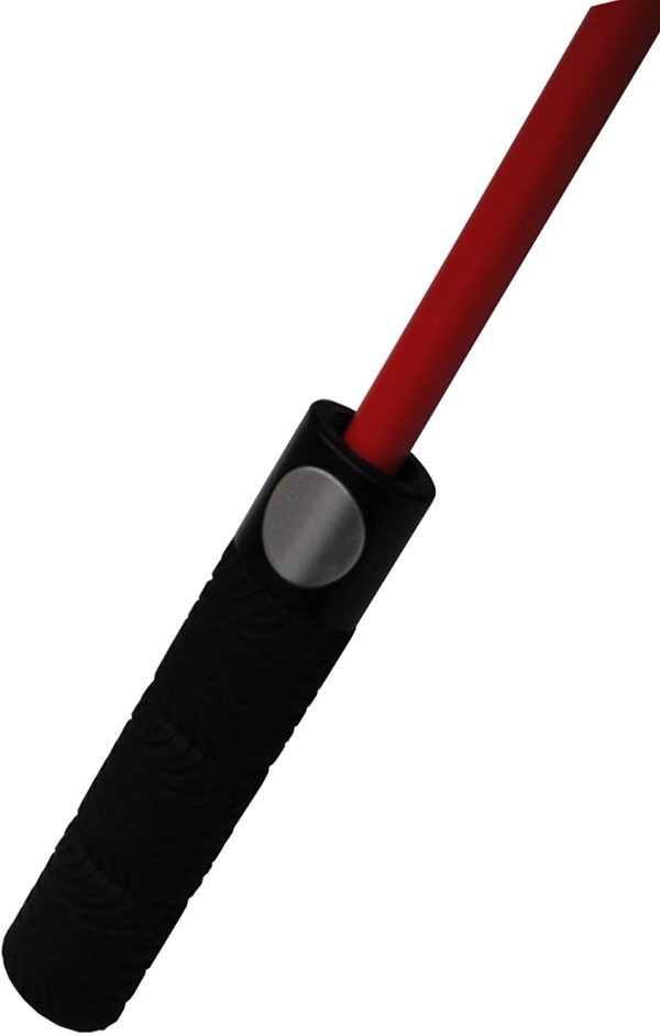 COLLAR AND CUFFS LONDON - 60MPH Windproof Extra Strong - StormFighter Jumbo Umbrella - Red Reinforced Fiberglass Frame - for 1 or 2 Persons - Auto Open - Non Slip Handle - Black, One Size