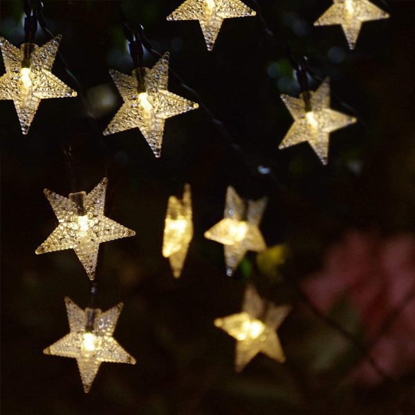 Solar String Lights, 36Ft 60 LED Solar Star String Lights Warm White Solar Powered Fairy Lights Outdoor 8 Modes Waterproof Festival Lighting for Garden Patio Yard Home Wedding Party Decoration - Image 6