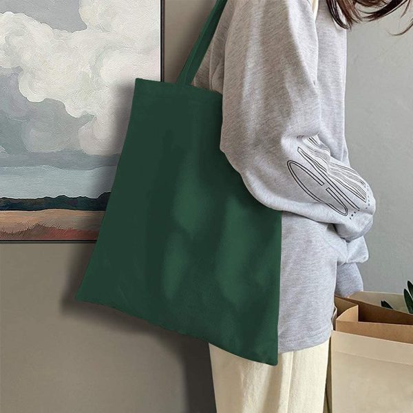 Reusable Cotton Canvas Tote Bag-Grocery Bags Design-Practical for Daily Shopping-Perfect for Craft Decoration-Size 38cmx42cm - Image 2