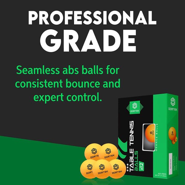 Domtek Ping Pong Balls 3 star- 40 + Pro ABS Table Tennis Balls Pack of 12- Ideal for Indoor and Outdoor Table Tennis - Image 2