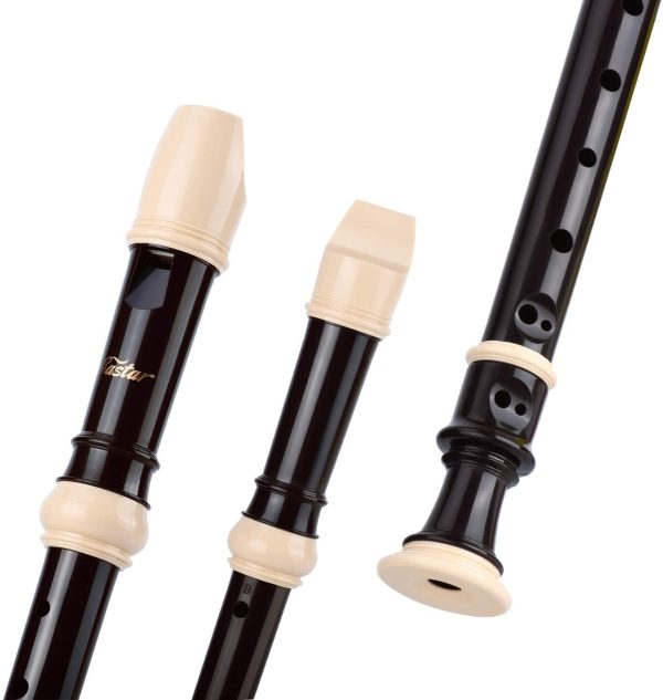 Eastar ERS-21BB Descant Recorder ABS Professional 8 Holes Key of C Soprano Recorder Baroque Style Fingering Recorder Instrument with Thumb Rest Fingering Chart Joint Grease Carrying Bag,Black - Image 2