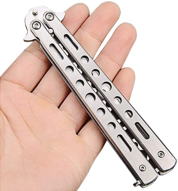 Ideal Swan 2 Pcs Practice Butterfly Knife,Martial Arts Trainer Bailisong Knife Sword,Unsharpened Blade - Image 2