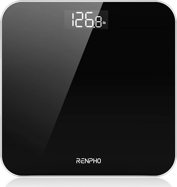 RENPHO Digital Bathroom Scales Weighing Scale with High Precision Sensors Body Weight Scale (Stone/lb/kg) - Black - Image 2