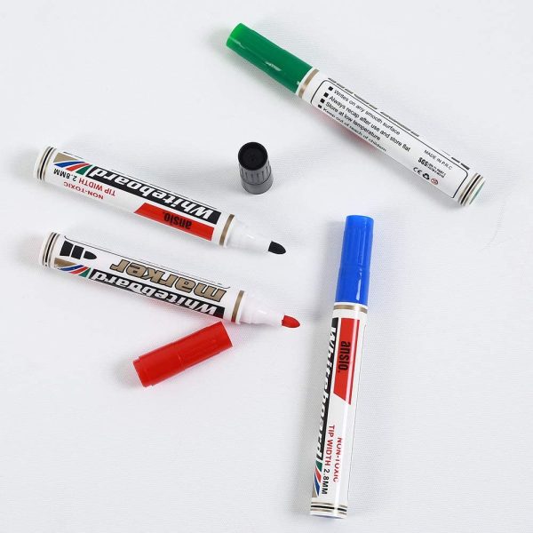 Dry Wipe Whiteboard Marker Pen Set with Magnetic Eraser