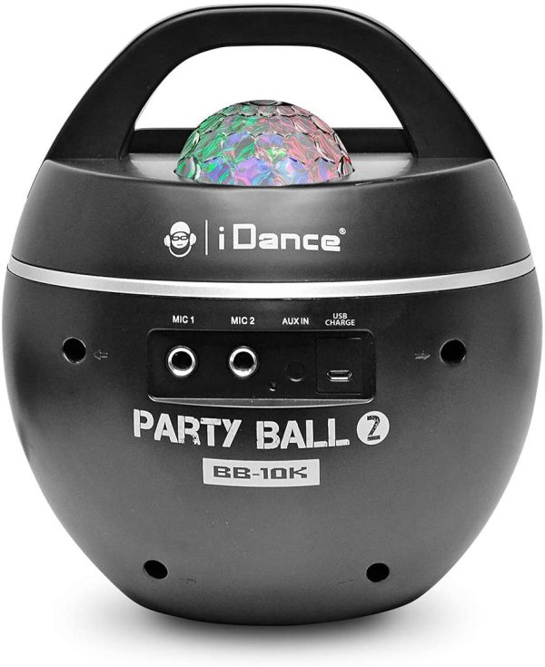 IDANCE PORTABLE BLUETOOTH KARAOKE SPEAKER WITH DISCO BALL - BLACK - Image 3