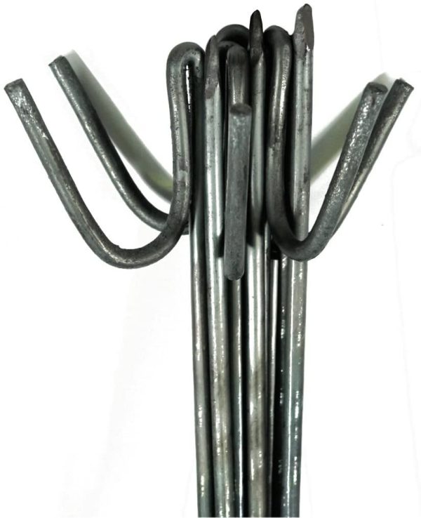 10 Pack Steel Fencing Pins 1.25m High with Shepherds Crook Head for Temporary Barrier Fencing and Garden Netting - Image 4