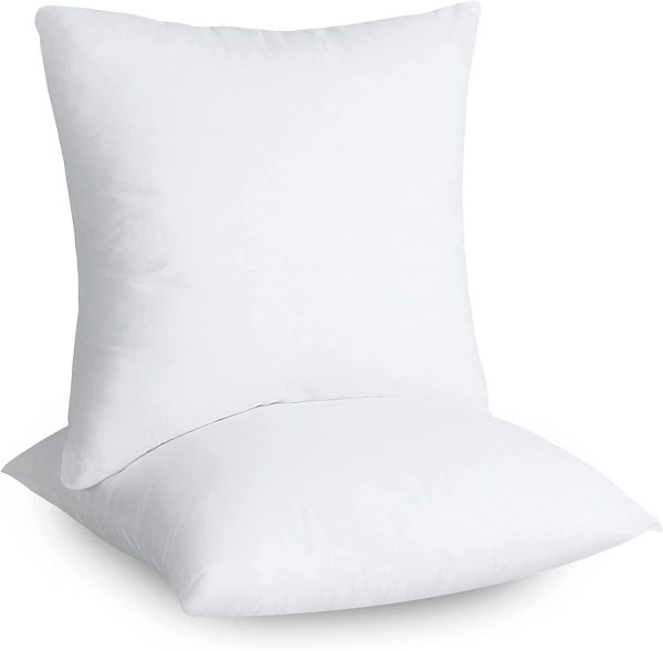 Cushion Inner Pads (Pack of 2), 30 x 30 cm (12" x 12") Cushion Stuffer Inserts, Cotton Blend Fabric, Hollowfibre Square Pillows (White) - Image 7