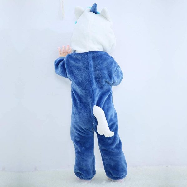 MICHLEY Baby Animal Hooded Romper Unisex Jumpsuit Soft Flannel Pajamas for 0-36 Months