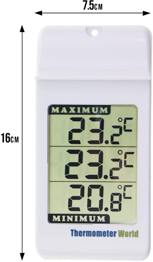 Digital Max Min Greenhouse Thermometer - Max Min Thermometer to Monitor Maximum and Minimum Temperatures, Wall Mounted Greenhouse Accessories for Indoor or Outdoor - Image 3