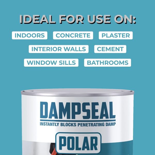 Polar Damp Seal Black Anti Damp Paint 1 Litre, Damp Proof Paint Stain Blocker Seals in One Coat for Brick, Concrete, Cement and Plaster Walls, Damp Seal Matt Finish - Image 3